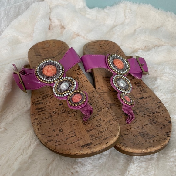 Vionic Adelie Womens T-Post Support Sandals Pink and Coral (7) - Picture 1 of 6